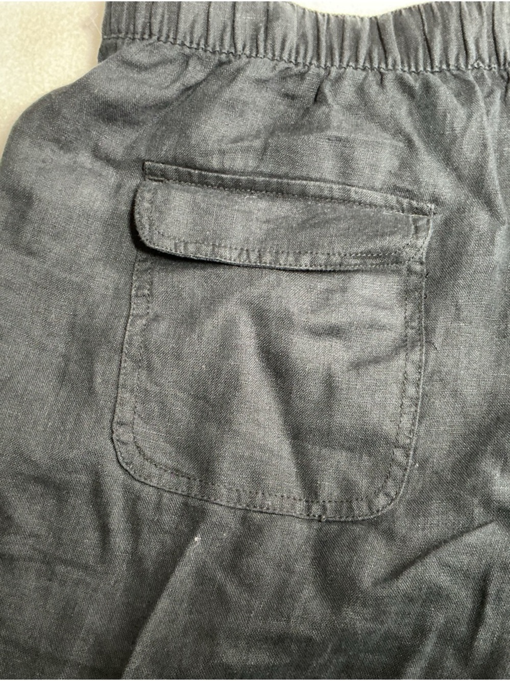 Nicole Miller linen Black ankle balloon Cargo beach Pants - Picture 11 of 12